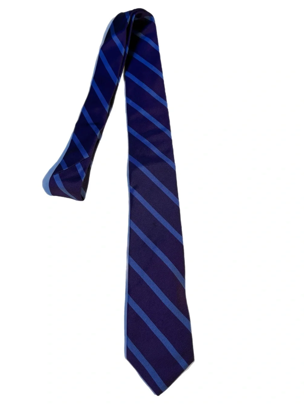 J. Crew Navy and Royal Blue Diagonal Stripe Tie